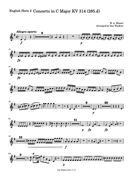 Mozart Concerto mvmt. 1 for double reed band